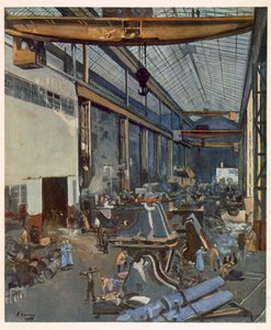 ニューカッスルの戦車、正面のイギリス人アーティスト、西部戦線の続き、1918年 作： John Lavery